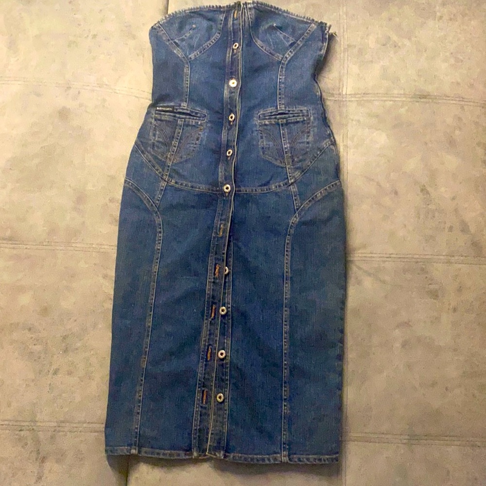 D&G denim bustier midi dress